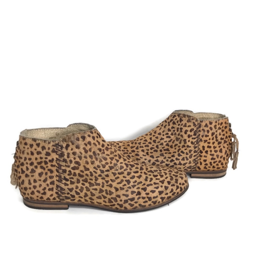 Boden Johnnie B Leopard Calf Hair Booties Size 8